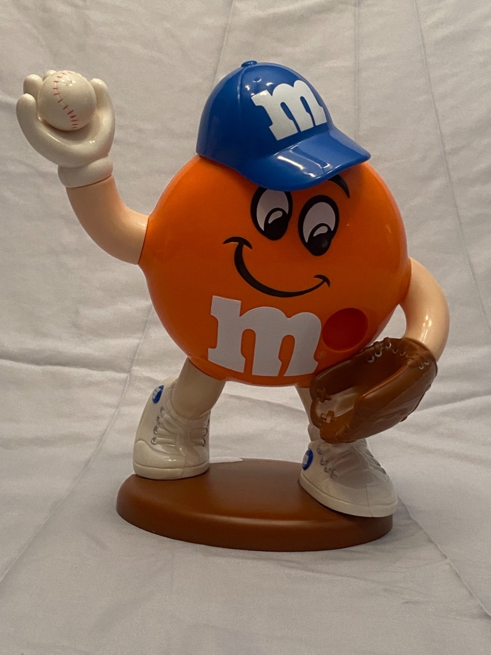 M&M'S Orange M&M Baseball Candy Dispenser with Blue Cap
